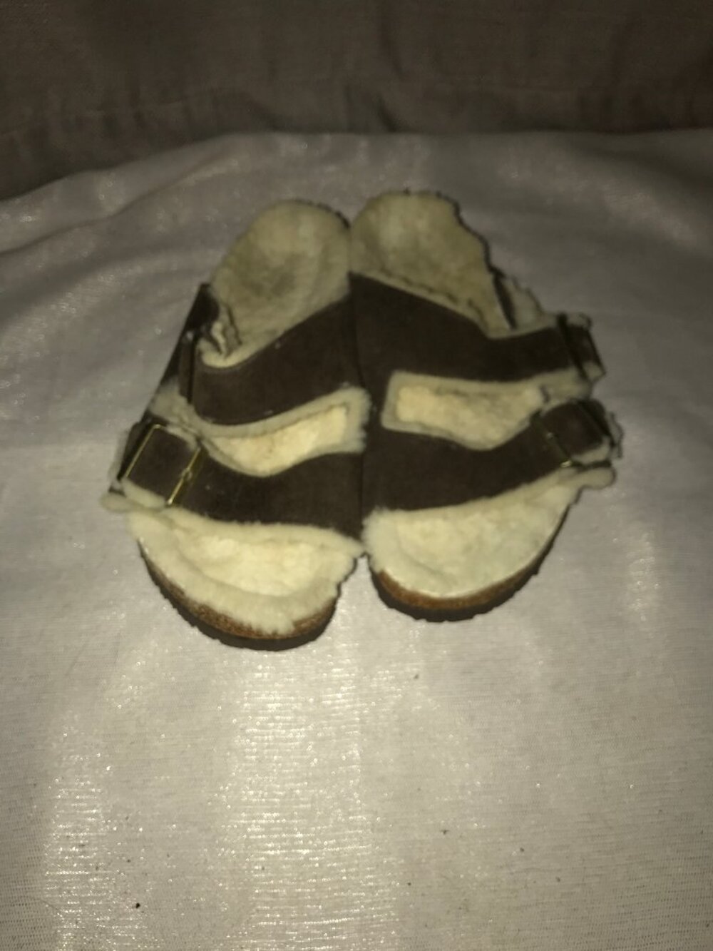 Birkenstock Arizona Shearling Suede Sandals Brown Women's 11 / EU 42 - Picture 2 of 16